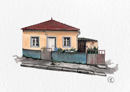 painting where the street leans